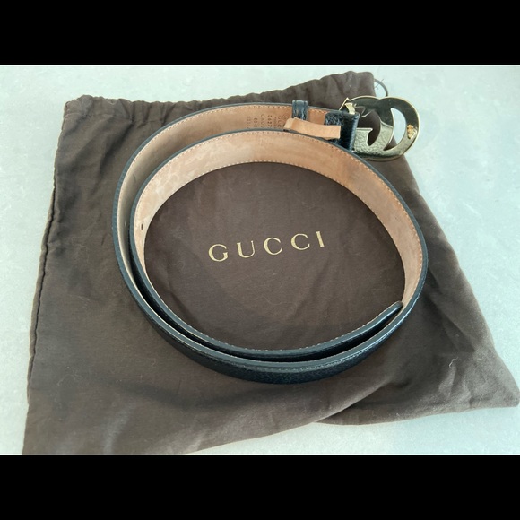 Sold !! Gucci Black Guccissima leather GG belt size 80 - Picture 9 of 14